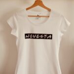 Nevesta - Dámske bavlnené tričko čiernobiele