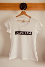 Nevesta - Dámske bavlnené tričko čiernobiele