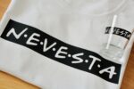 Nevesta - Dámske bavlnené tričko čiernobiele – Obrázok 3