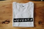 Nevesta - Dámske bavlnené tričko čiernobiele – Obrázok 2