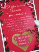 Vianočné oznámenie tehotenstva - Poďakovanie (vlastný text)