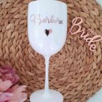 Set pohár v štýle MOET s menom a čelenkou Bride