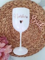 Set pohár v štýle MOET s menom a čelenkou Bride