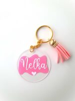 Personalizovaná akrylová kľúčenka s menom - ružová