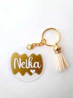 Personalizovaná akrylová kľúčenka s menom - zlatá