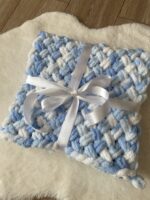 Puffy deka - melírovaná bledo-modrá – Obrázok 3