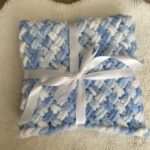 Puffy deka - melírovaná bledo-modrá