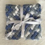 Puffy deka - melírovaná tmavo modro-sivá