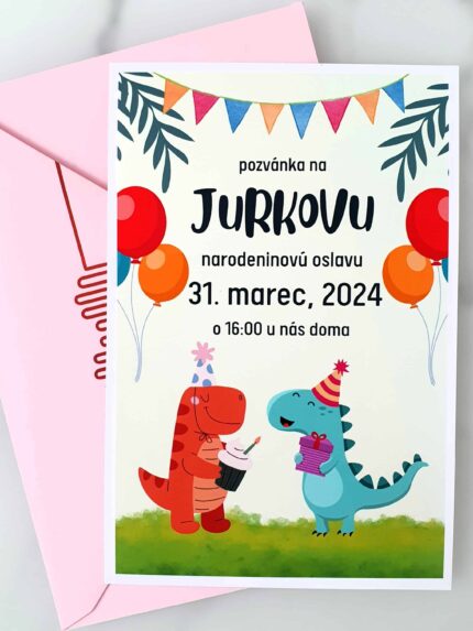 Pozvánka na narodeniny - Dinosauríky