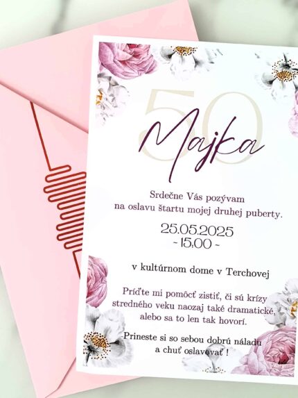 Pozvánka na narodeniny - Pivoňková